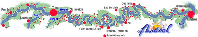 Karte Mosel, Saar und Ruwer