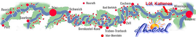 Karte Mosel: Löf, Kattenes