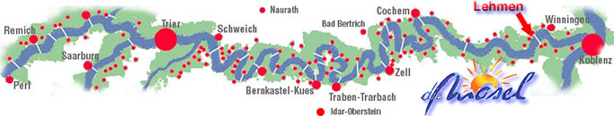 Karte Mosel und Lehmen
